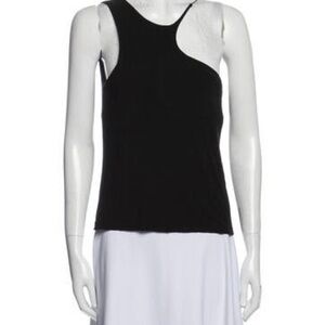 Alexander Wang Black Asymmetrical Tank Top